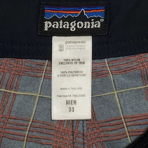 Patagonia Twenty-threes Board Shorts Mens Swim Trunks Red Blue Plaid Sz 33 - Picture 5 of 12